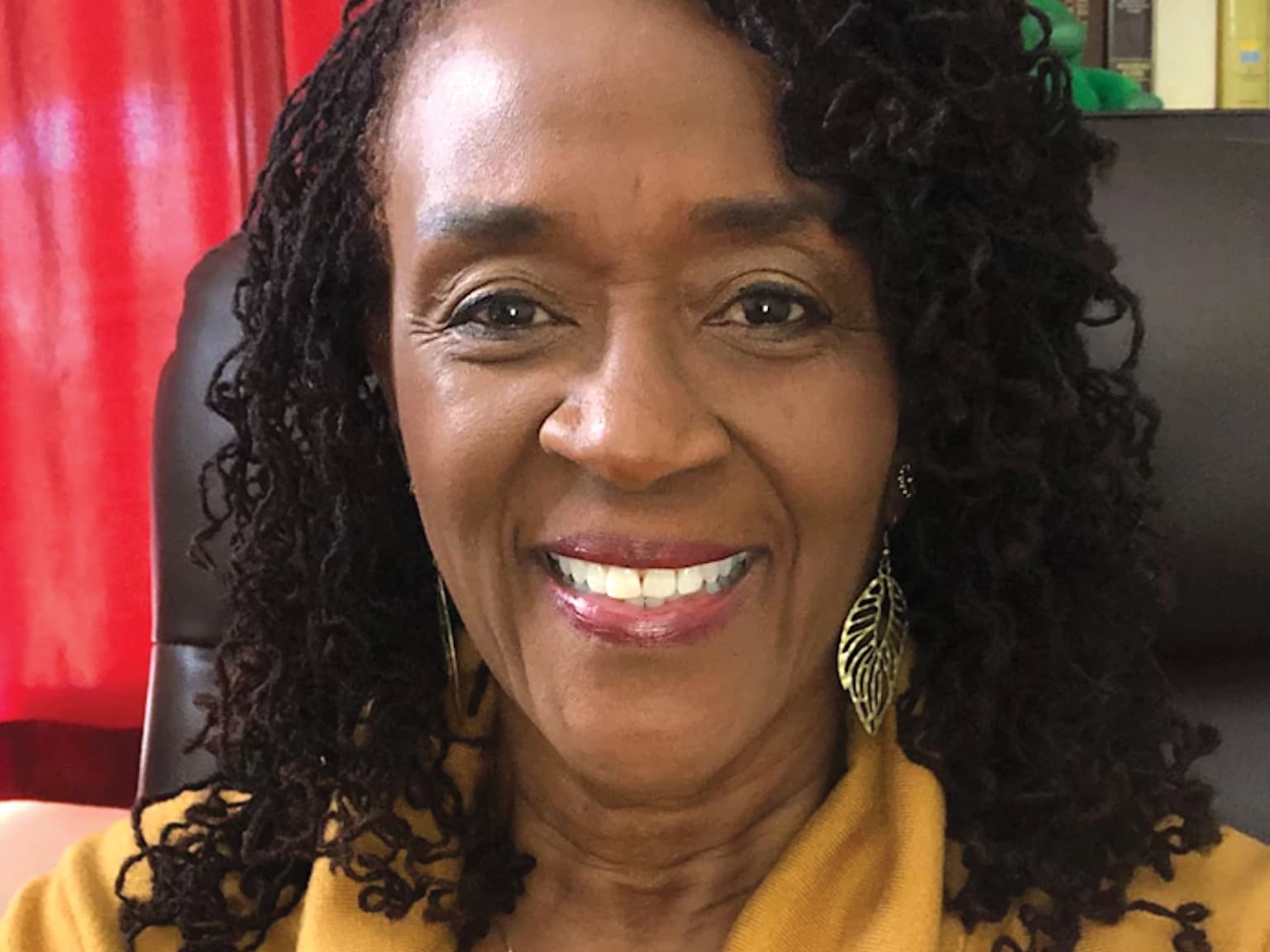 Smiling woman profile